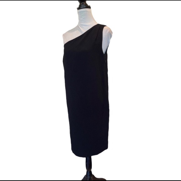 Massimo Dutti one shoulder little black dress size 10 - Picture 3 of 9